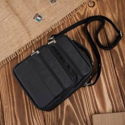 Torba męska na ramię ABR-20 saszetka męska skórzana ABR-18 zestaw prezentowy Abruzzo ZUP-127. Czarne torby męskie na ramię bez wzorów, z materiału, do ręki. Za 319.00 zł.