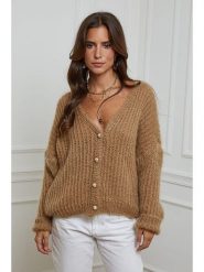 L'armoire de Suzette Kardigan w kolorze karmelowym rozmiar: 38/40. Brązowe kardigany damskie L'armoire de Suzette, l, bez wzorów, ze splotem. Za 156.61 zł.