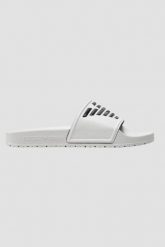 EMPORIO ARMANI Białe klapki Mules PVC logo, Rozmiar 37. Białe klapki damskie Emporio Armani, bez wzorów, bez obcasa. W wyprzedaży za 175.99 zł.