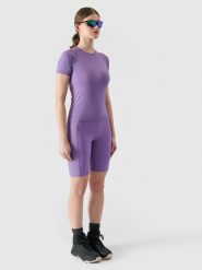 4F Legginsy kolarki trekkingowe damskie - fioletowe XS. Fioletowe legginsy damskie 4f, s, bez wzorów, z dzianiny. W wyprzedaży za 59.99 zł.
