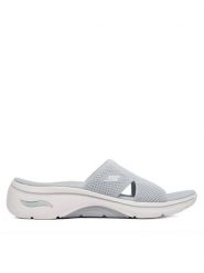 Skechers Klapki Gowalk Arch Fit 2.0 - Dakota 140865/LTGY Szary. Szare klapki damskie Skechers, bez wzorów, z materiału, bez obcasa. Za 289.99 zł.