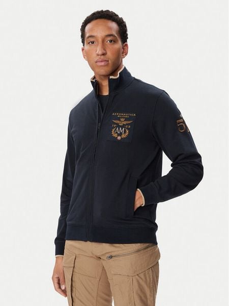 Aeronautica Militare Bluza 262FE2136UF00662 Granatowy Regular Fit. Niebieskie bluzy bez kaptura męskie AERONAUTICA MILITARE, m. Za 799.99 zł.