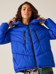 Regatta Kurtka zimowa "Cavaillon" w kolorze niebieskim rozmiar: 38. Niebieskie kurtki damskie Regatta, na zimę, bez wzorów, z puchu, bez kaptura. Za 283.48 zł.