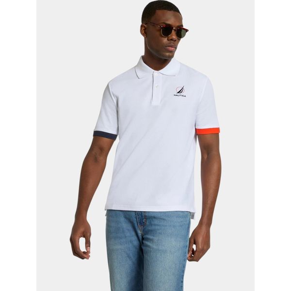 Koszulka polo męska Nautica Pascal. Białe koszulki polo męskie Nautica, m, bez wzorów, bez ramiączek. Za 339.00 zł.
