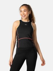 KARI TRAA Top sportowy "Linnea" w kolorze czarnym rozmiar: L. Czarne topy sportowe damskie Kari Traa, l, bez wzorów, z materiału, bez ramiączek. Za 108.99 zł.