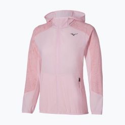 Kurtka do biegania damska Mizuno Active Alpha Hooded. Czerwone kurtki do biegania damskie Mizuno, bez wzorów, bez kaptura. Za 349.99 zł.
