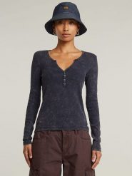 G-Star Koszulka w kolorze granatowym rozmiar: XS. Niebieskie bluzki damskie G-Star, xs, bez wzorów, z bawełny, retro, bez kołnierzyka, bez ramiączek. Za 78.99 zł.