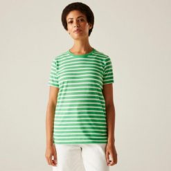 Koszulka damska Regatta Bayletta. Białe t-shirty damskie Regatta, l, bez wzorów, z bawełny, bez kołnierzyka. Za 97.00 zł.