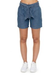 Szorty damskie Urban Safari Chambray. Niebieskie spodenki sportowe damskie LEONE 1947 APPAREL, bez wzorów, z bawełny. Za 294.70 zł.