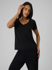 4F T-shirt regular z modalem damski - czarny L. Czarne t-shirty damskie 4f, l, bez wzorów, z dzianiny, bez kołnierzyka. Za 79.99 zł.