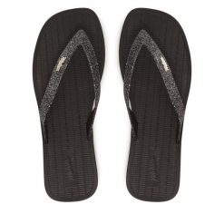 Japonki Melissa. Czarne klapki damskie Melissa, bez wzorów, bez obcasa. Za 129.99 zł.