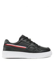Tommy Hilfiger Sneakersy Stripes Low Cut Lace-Up Sneaker T3X9-32848-1355 S Czarny. Czarne buty sportowe chłopięce Tommy Hilfiger, bez wzorów, ze skóry, bez zapięcia. Za 399.99 zł.