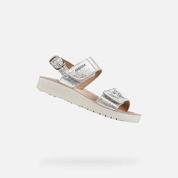 Sandały GEOX J SANDAL COSTAREI GI Srebrny. Szare obuwie trekkingowe damskie Geox. Za 227.99 zł.
