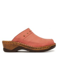 Klapki Josef Seibel. Pomarańczowe klapki damskie Josef Seibel, bez wzorów, bez obcasa. Za 329.99 zł.