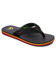 Japonki basenowe Quiksilver Molokai. Zielone klapki i japonki męskie Quiksilver, z materiału. Za 119.99 zł.
