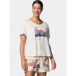 Koszulka bawełniana damska Columbia Ruby Springs Graphic Scoop Neck S/S. Białe bluzki damskie Columbia, s, bez wzorów, z bawełny, bez ramiączek. Za 91.99 zł.