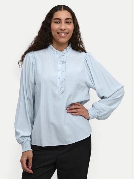 Kaffe Bluzka Dorit 10509100 Błękitny Regular Fit. Niebieskie bluzki damskie Kaffe, bez wzorów, z syntetyku, bez ramiączek. Za 119.99 zł.