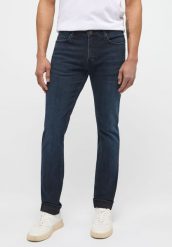 Męskie Spodnie Jeansowe MUSTANG Frisco Skinny DENIM BLUE 1013613 5000 983. Niebieskie spodnie materiałowe męskie Mustang, bez wzorów, z denimu. Za 229.99 zł.