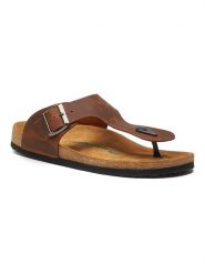 Comfortfusse Skórzane japonki w kolorze brązowym rozmiar: 43. Brązowe klapki i japonki męskie Comfortfusse, ze skóry. Za 223.99 zł.