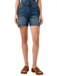 Wrangler Szorty dżinsowe - Regular fit - w kolorze granatowym rozmiar: W28. Niebieskie szorty damskie Wrangler, z aplikacjami, klasyczne, z podwyższonym stanem. Za 164.95 zł.