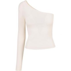 Asymetryczny Koszulka z długim rękawem duże rozmiary damskae Koszulka Urban Clas. Białe bluzki sportowe damskie Urban Classics, z asymetrycznym kołnierzem, bez ramiączek. Za 142.00 zł.