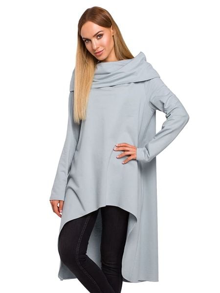 Made of emotion Tunika w kolorze jasnoszarym rozmiar: L/XL. Szare tuniki damskie Made Of Emotion, l, bez wzorów, z bawełny, z asymetrycznym kołnierzem, bez ramiączek. Za 126.45 zł.