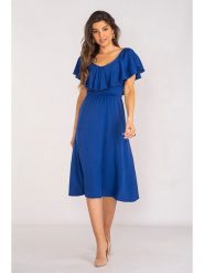 Awama Sukienka w kolorze niebieskim rozmiar: XL. Niebieskie sukienki damskie Awama, xl, bez wzorów, bez kołnierzyka, bez ramiączek, midi. Za 127.35 zł.