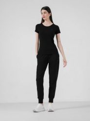 4F Spodnie dresowe joggery damskie S. Czarne spodnie dresowe damskie 4f, s, z bawełny, na fitness i siłownię. W wyprzedaży za 59.99 zł.
