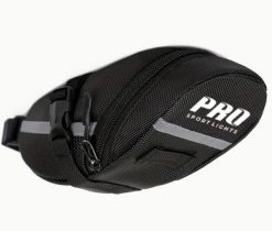 Torba na siodełko Pro Sport Lights 1,2 litra – czarna – torba rowerowa. Czarne torebki klasyczne damskie PRO SPORT LIGHTS, bez wzorów, z poliesteru, bez dodatków. Za 99.99 zł.