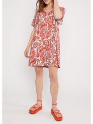 Blutsgeschwister Sukienka "Fly Little Bird" w kolorze czerwono-białym rozmiar: L. Białe sukienki damskie Blutsgeschwister, na imprezę, l, bez wzorów, z wiskozy, klasyczne, bez kołnierzyka, bez ramiączek, mini. Za 152.62 zł.