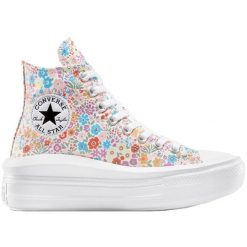 Buty sportowe Converse Chuck Taylor All Star Move Platform Mini Flowers. Buty sportowe na co dzień damskie Converse, bez wzorów. Za 490.00 zł.