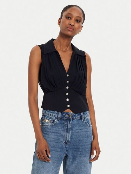 Morgan Top 242-OPLI Granatowy Slim Fit. Niebieskie topy damskie Morgan, bez wzorów, z syntetyku, bez kołnierzyka. Za 249.99 zł.