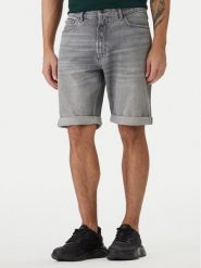 HUGO Szorty jeansowe 50560391 Szary Tapered Fit. Szare szorty męskie Hugo, z bawełny, bez kołnierzyka. Za 429.99 zł.