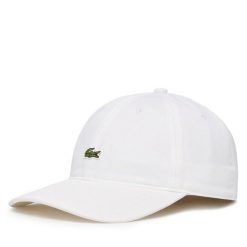 Czapka z daszkiem Lacoste. Białe czapki z daszkiem damskie Lacoste, bez wzorów. Za 269.99 zł.