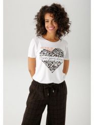 Aniston Koszulka w kolorze białym rozmiar: 46. Białe bluzki damskie Aniston, bez wzorów, bez kołnierzyka. Za 41.30 zł.