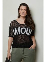 Curvy Lady Sweter w kolorze czarnym rozmiar: 44/46. Czarne swetry klasyczne damskie Curvy Lady, z wiskozy, bez kołnierzyka. Za 119.40 zł.