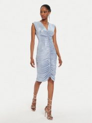 NORMA KAMALI Sukienka koktajlowa ST2243LMD80813 Niebieski Slim Fit. Niebieskie sukienki damskie NORMA KAMALI, m, bez wzorów, z syntetyku, wizytowe, bez kołnierzyka, bez ramiączek. Za 579.99 zł.
