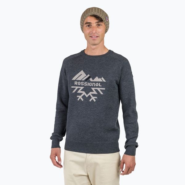 Sweter męski Rossignol Jacquard Crew Neck. Szare swetry męskie Rossignol, m, bez wzorów, bez kołnierzyka. Za 839.99 zł.