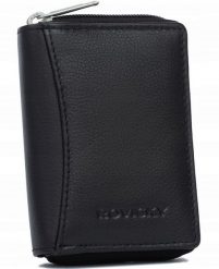 Portfel damski Rovicky R-23-17-LFN czarny. Czarne portfele damskie ROVICKY, bez wzorów, ze skóry. Za 49.99 zł.