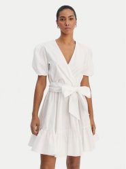 Fracomina Sukienka koktajlowa FY26SD1037W40001 Biały Regular Fit. Białe sukienki damskie Fracomina, s, bez wzorów, z bawełny, wizytowe, bez kołnierzyka, bez ramiączek. Za 529.99 zł.