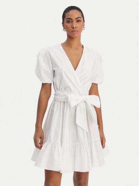 Fracomina Sukienka koktajlowa FY26SD1037W40001 Biały Regular Fit. Białe sukienki damskie Fracomina, s, bez wzorów, z bawełny, wizytowe, bez kołnierzyka, bez ramiączek. Za 529.99 zł.