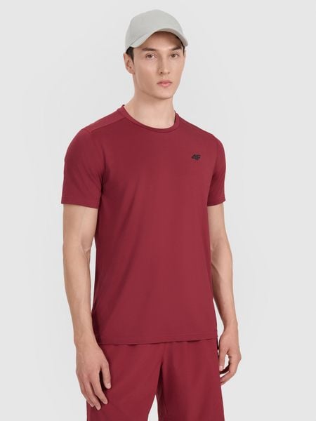 4F Koszulka treningowa szybkoschnąca męska - czerwona XL. Czerwone t-shirty sportowe męskie 4f, m, z elastanu, bez ramiączek, na fitness i siłownię. W wyprzedaży za 59.99 zł.