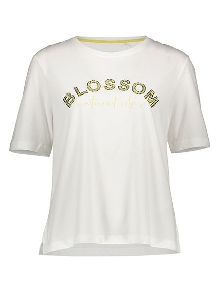 Gerry Weber Koszulka w kolorze kremowym rozmiar: 46. Brązowe bluzki damskie Gerry Weber, bez wzorów, z bawełny, bez kołnierzyka, bez ramiączek. Za 74.11 zł.