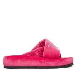 Japonki Juicy Couture. Czerwone klapki damskie Juicy Couture, bez wzorów, bez obcasa. Za 159.99 zł.