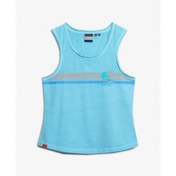 Damski tank top Superdry. Niebieskie topy damskie Superdry., bez wzorów, bez kołnierzyka. Za 125.80 zł.