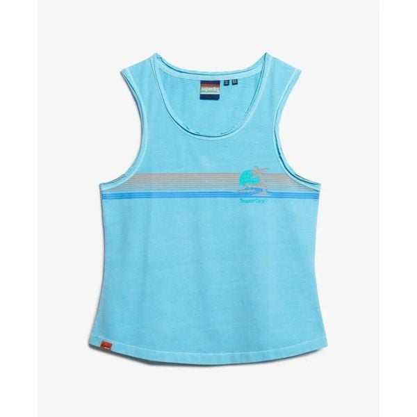 Damski tank top Superdry. Niebieskie topy damskie Superdry., bez wzorów, bez kołnierzyka. Za 125.80 zł.