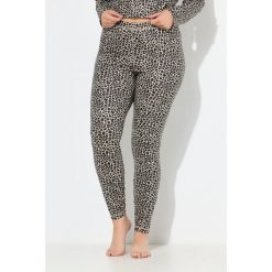 Damskie Funkcyjne legginsy narciarskie wzór panterka wąskie nogawki z recyklingu. Czarne legginsy damskie Ulla Popken, plus size, bez wzorów, z elastanu, narciarskie. Za 223.99 zł.
