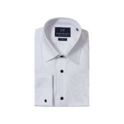 KOSZULA WHITE CUFFLINKS. Białe koszule męskie Guns&tuxedos, m, bez wzorów, bez kołnierzyka, bez ramiączek. Za 139.99 zł.
