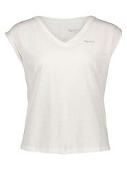 Pepe Jeans Koszulka w kolorze białym rozmiar: S. Białe bluzki damskie Pepe Jeans, s, bez wzorów, z bawełny, bez kołnierzyka, bez ramiączek. Za 70.08 zł.