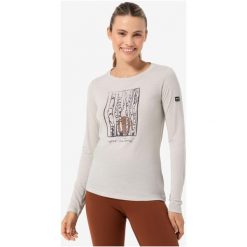 Koszulka z długim rękawem damska SUPER.NATURAL W Sunbirch LS. Szare t-shirty damskie Super.natural, l, bez wzorów, bez kołnierzyka. Za 204.20 zł.